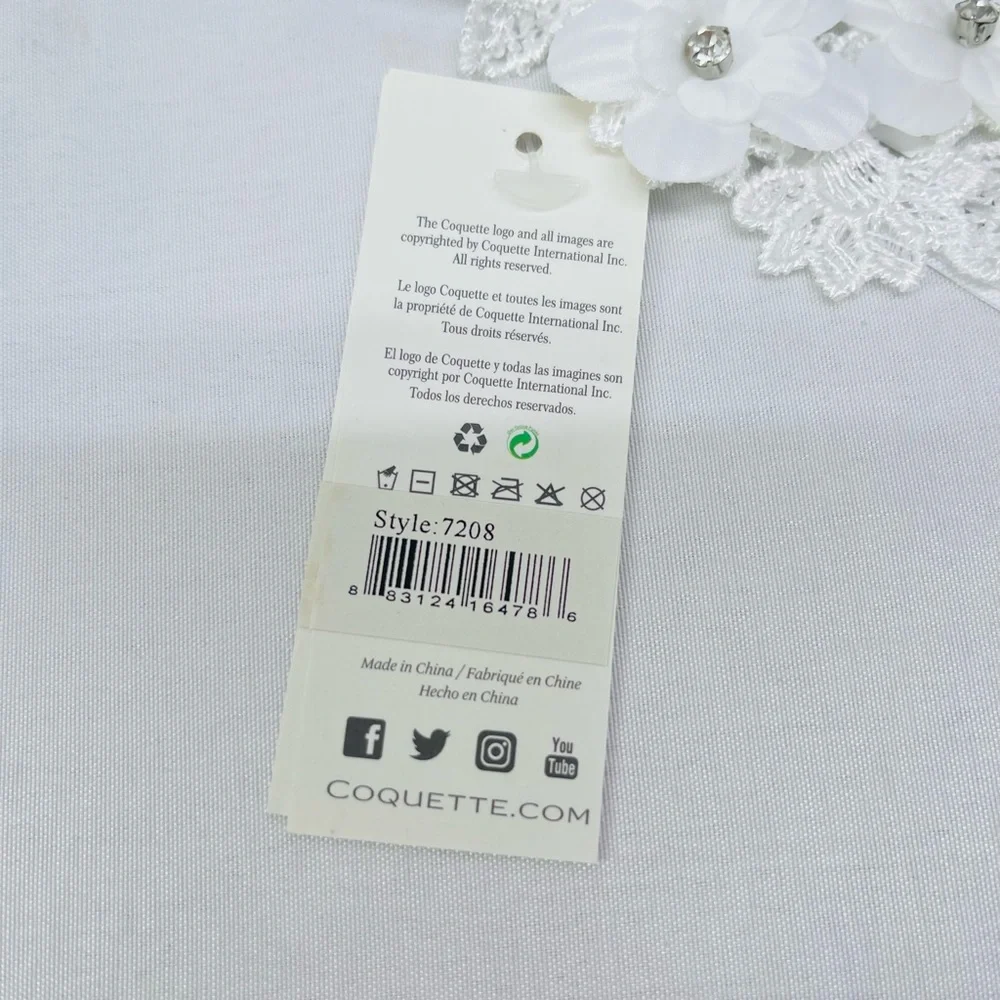 Coquette White Floral garter Belt Style 7208‎ - Picture 3 of 5